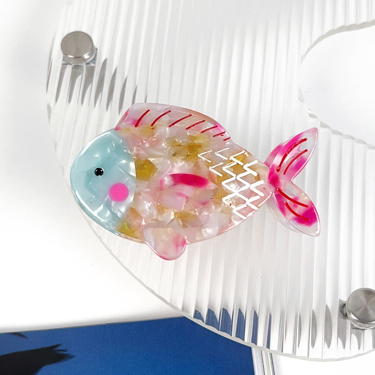 Goldfish-Shaped Acetate Hair Clip for Back of Head