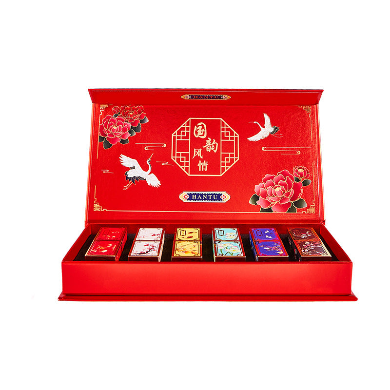 Christmas Lipstick Gift Set - Carved Chinese Style Makeup Kit with Multiple Variants