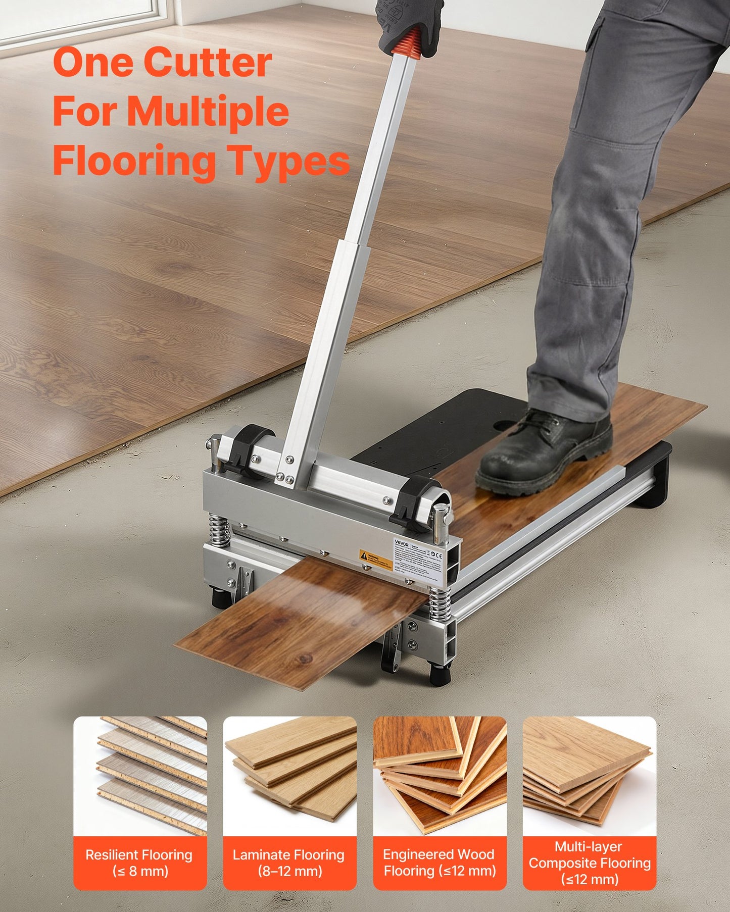 Vinyl Floor Cutter 13 Inch with Adjustable Angles for Laminate and Engineered Wood