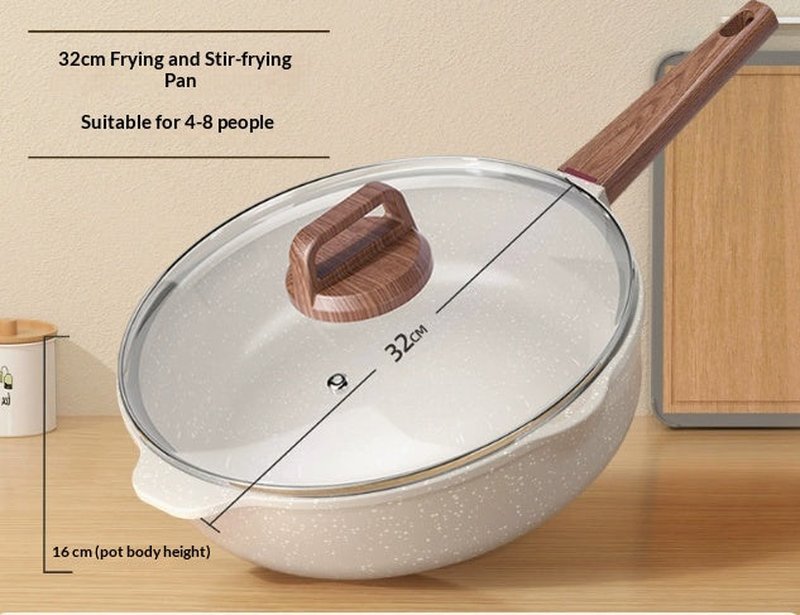 Non-Stick Flat-Bottom Frying Pan for Induction & Gas Stoves - Multiple Sizes