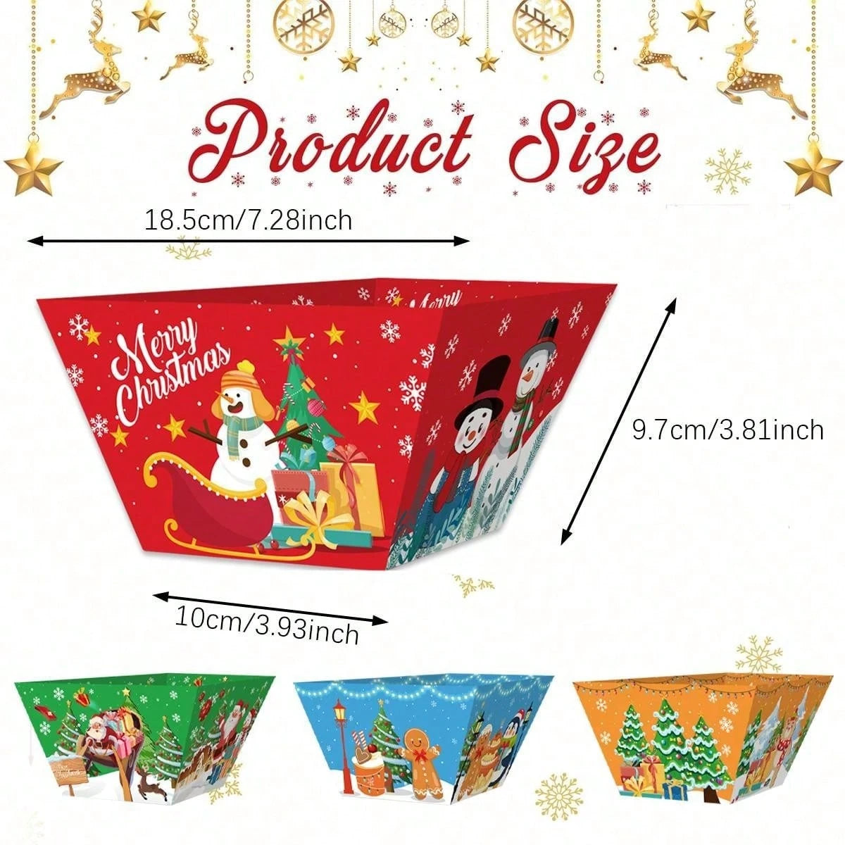 12 PCS Christmas Gingerbread Man Snack Bowls - Disposable Party Supplies