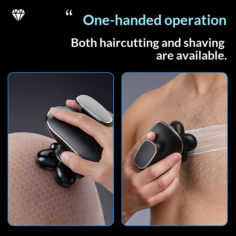 Electric Shaver with Floating Heads & Nose Trimmer