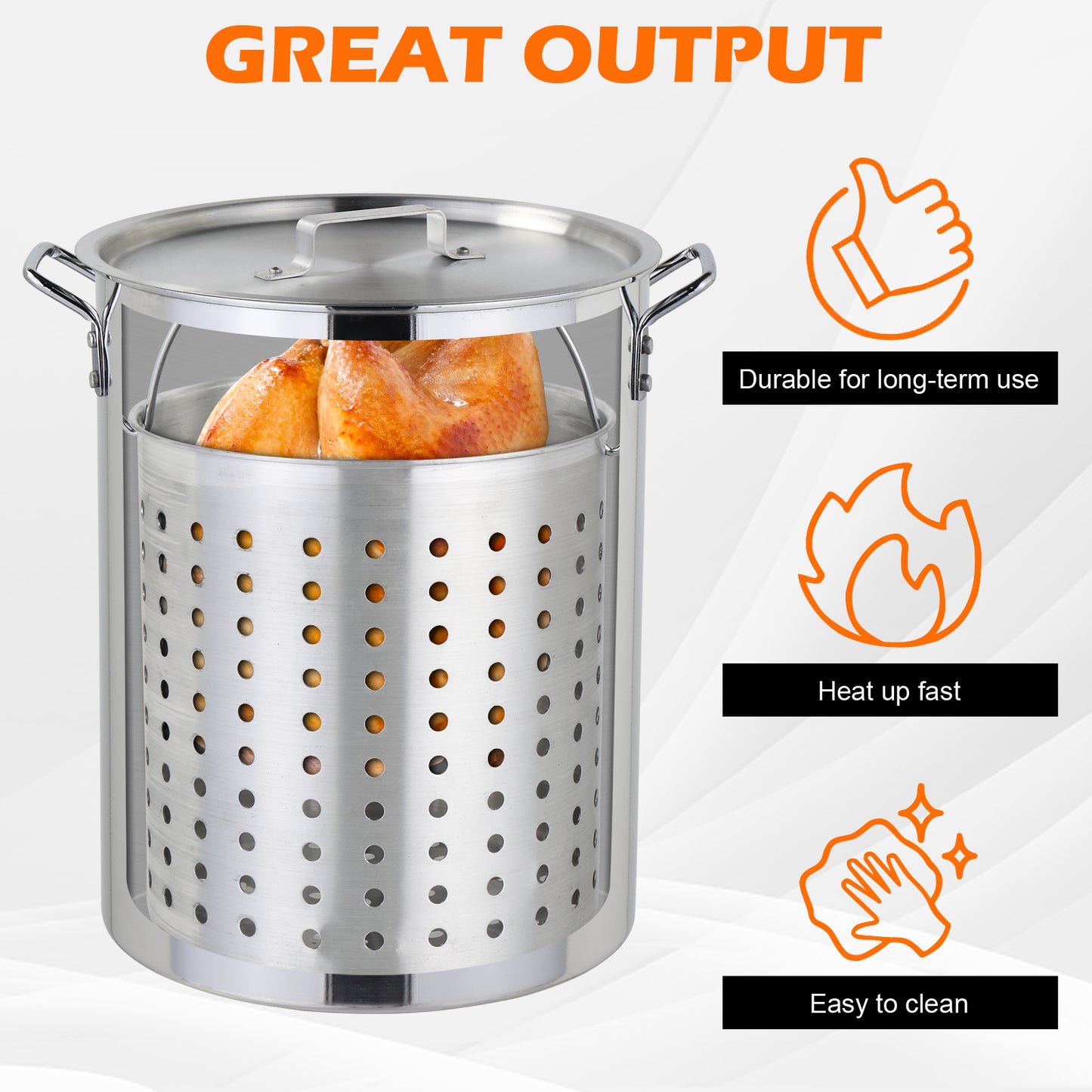 30QT Outdoor Turkey Fryer Set - Aluminum Pan & Iron Hob
