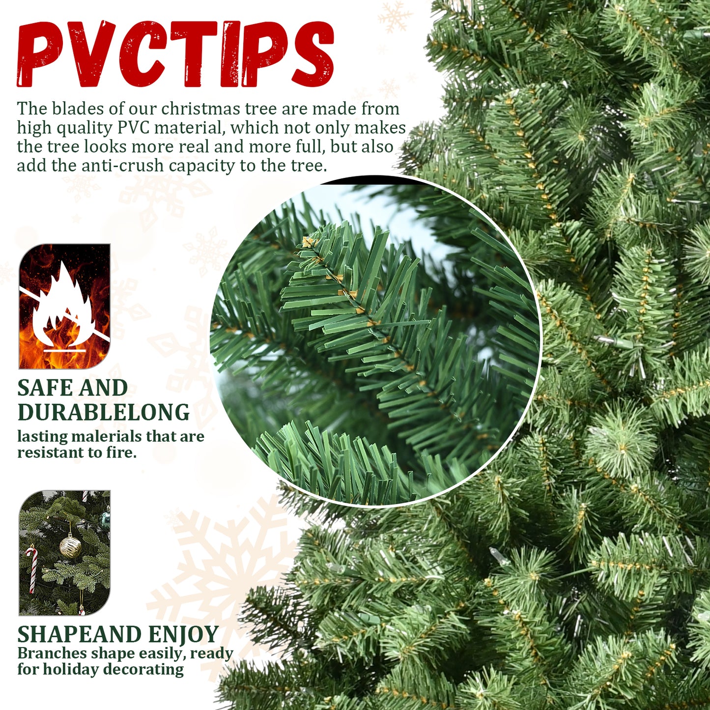 Prelit PVC Christmas Tree - Multiple Heights Available