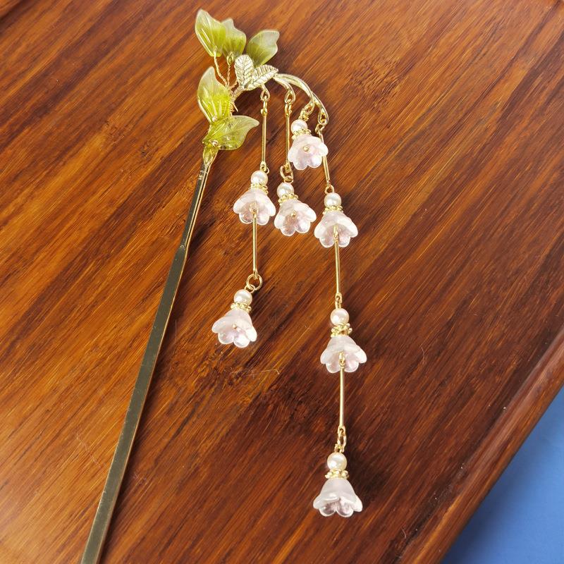 Lily of the Valley Tassel Hairpin - Retro Alloy