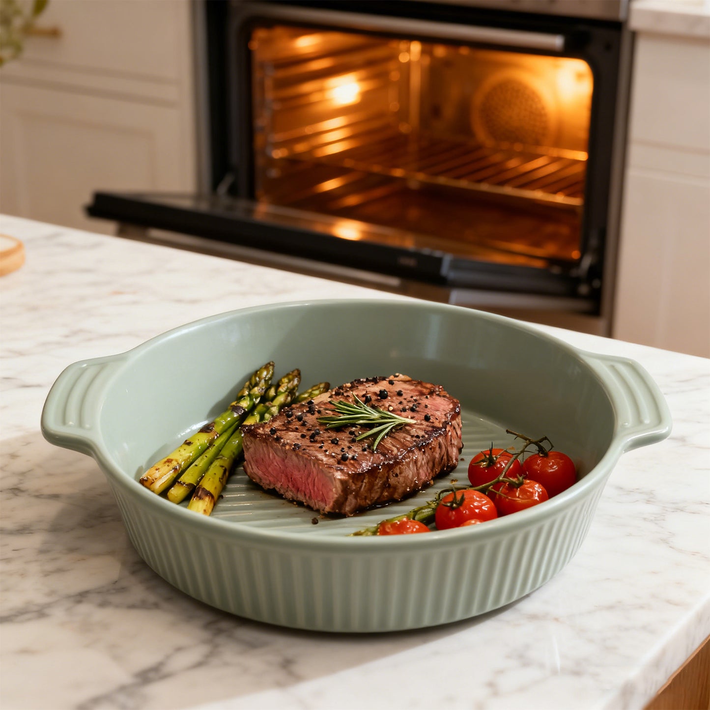 8.5 Inch Green Bakeware Dish - Versatile Kitchen Essential