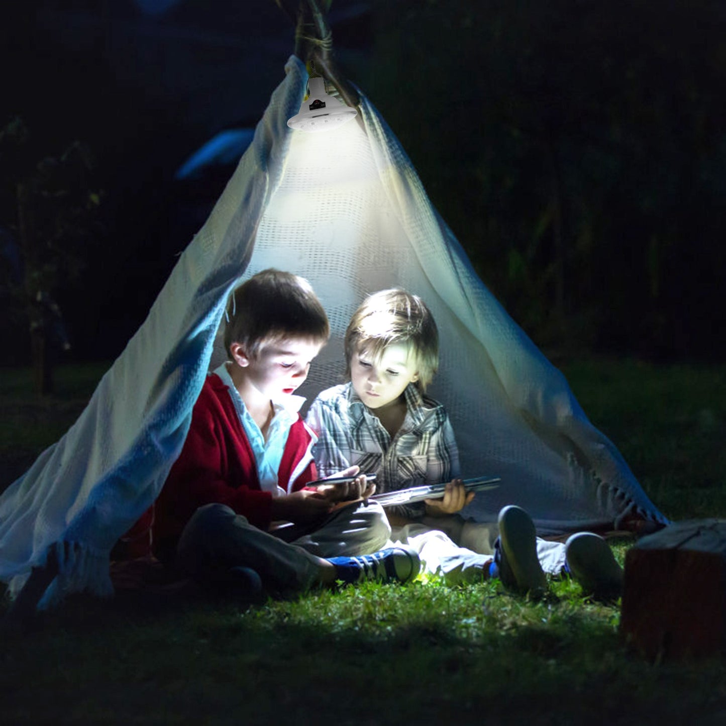Solar Camping Lantern with Remote - Waterproof 3 Light Modes, Rechargeable Battery