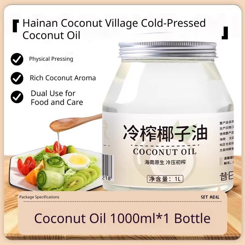 Cold-Pressed Coconut Oil for Cooking Hair Care and Mouthwash - Natural Skin & Hair Oil