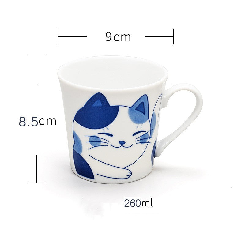 Cute Ceramic Cat Mug - 300mL Household Drinkware in Multiple Colors