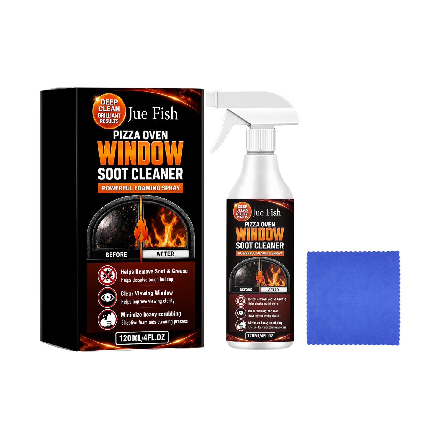 Pizza Oven Window Cleaner Spray - 120ml Smoke & Soot Remover