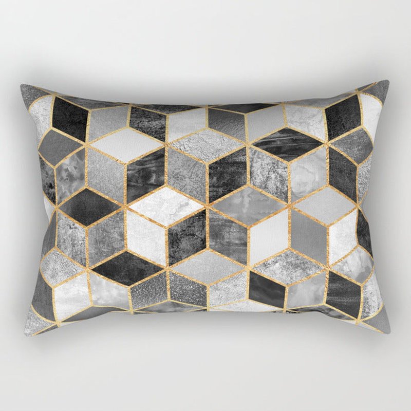 Geometric Sofa Pillow Cover - Modern Decorative Cushion Case 30x50cm