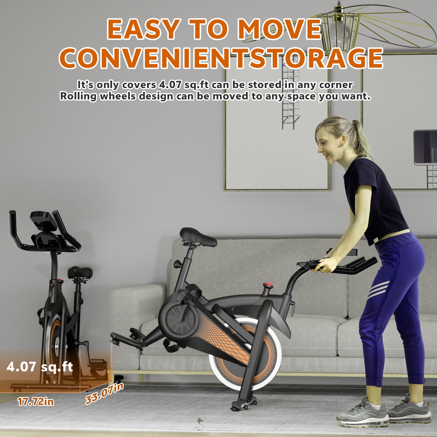 Adjustable Magnetic Resistance Exercise Bike with Tablet Mount