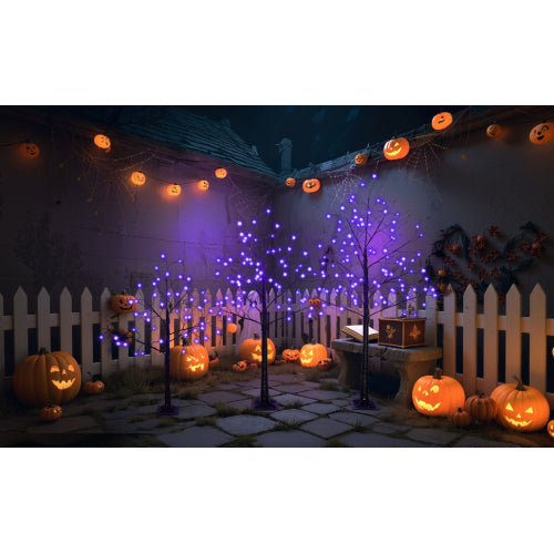 Halloween Spooky Tree with Purple Lights - 4FT, 5FT, 6FT Set