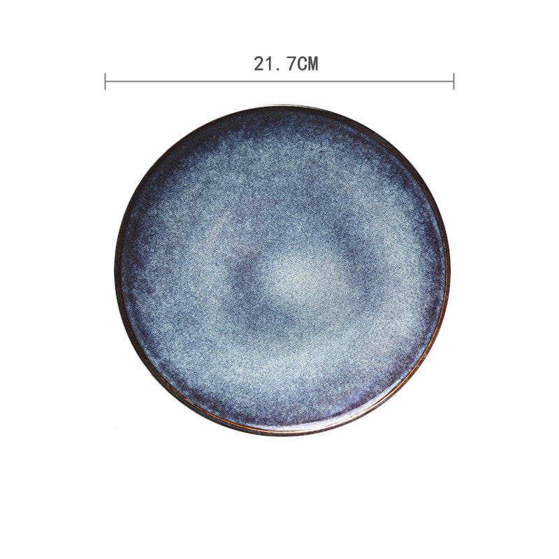 Ceramic Hand-Painted Western Style Breakfast Plate 8 Inch Microwave Safe