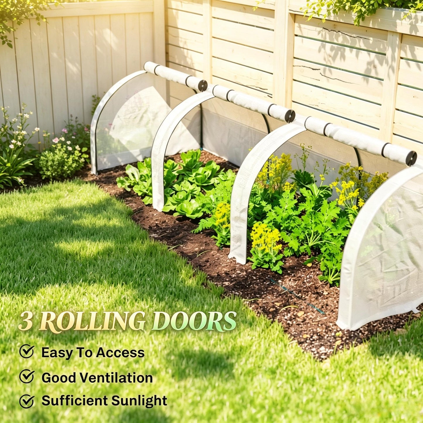 Portable Greenhouse for Outdoor Garden - Walk-In Plant Shelter with Zippered Doors