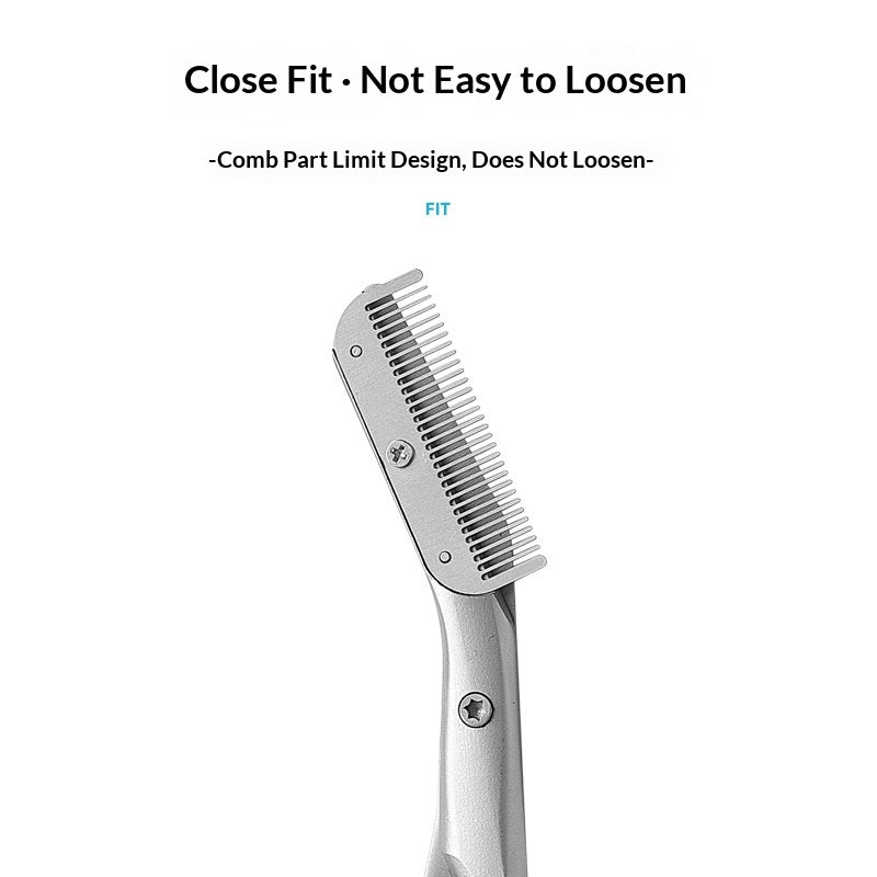 Stainless Steel Eyebrow Scissors with Comb - Precision Grooming Tool