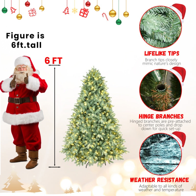 Artificial Christmas Tree - PE/PVC Mixed with Warm White LED Lights