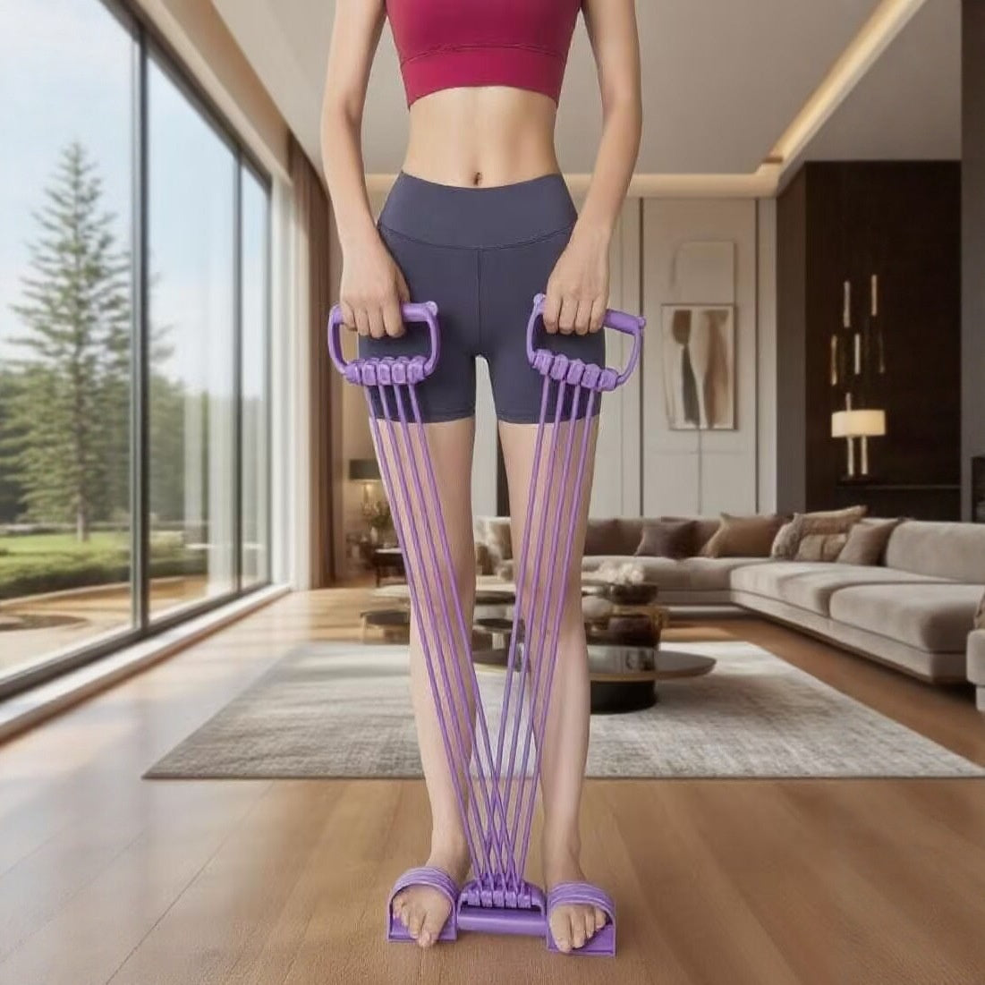 Adjustable Foot-Operated Resistance Trainer for Fitness & Massage