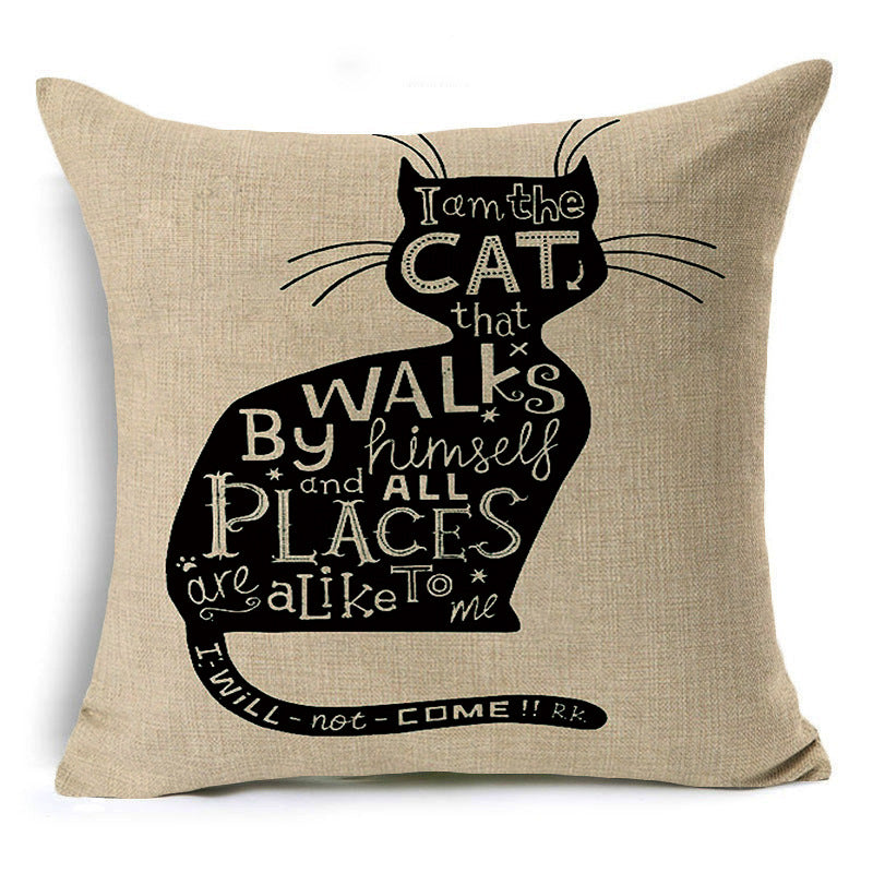 Cartoon Style Cotton Pillow Cover - 45x45cm Decorative Cushion Case