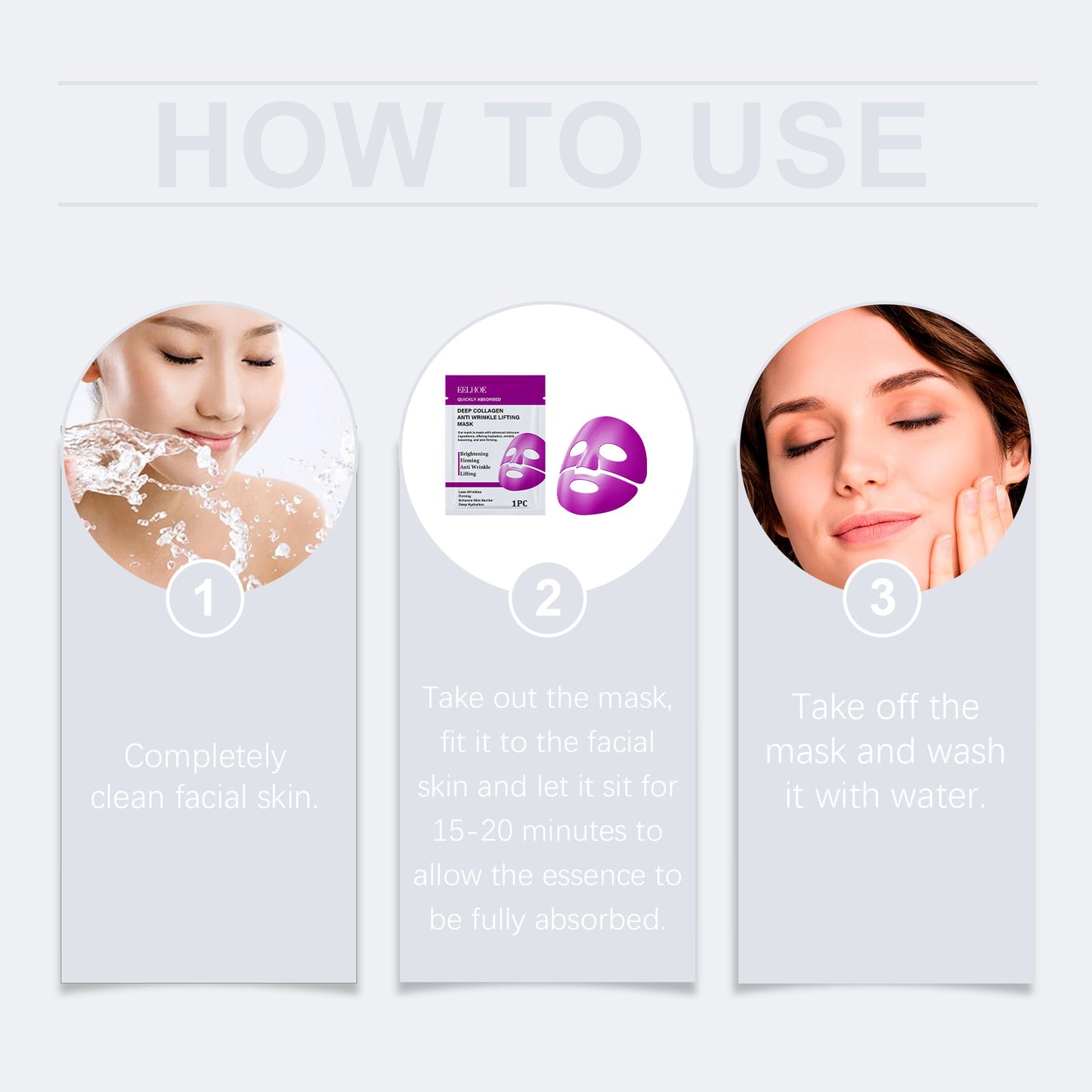 Collagen Hydrating Facial Sheet Mask - Anti-Aging Moisturizing Skin Care