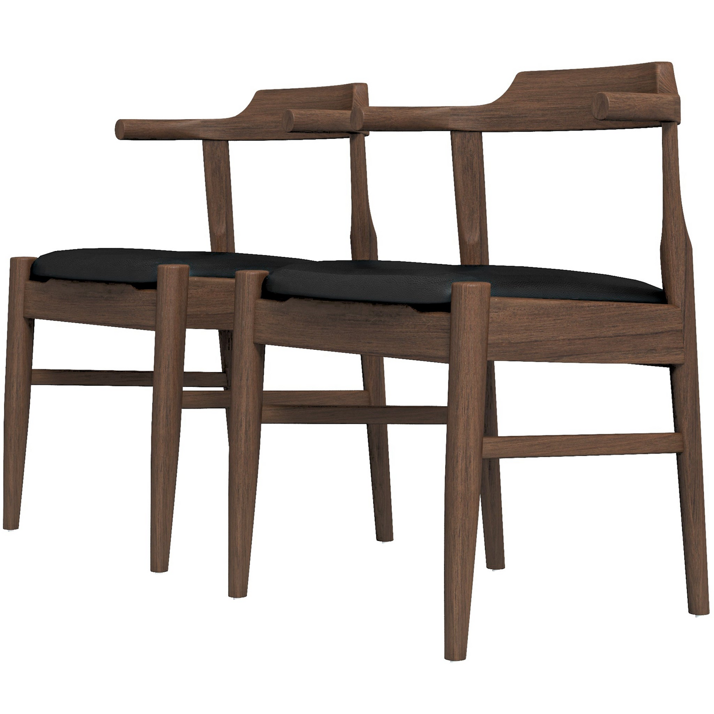 New Design Mid-Century Modern Leather Dining Chair Set Of 2