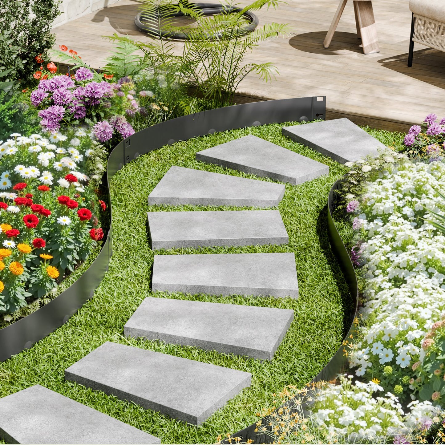 Rust-Resistant Steel Landscape Edging 5-Pack 39 x 3in Garden Border Flexible & Durable