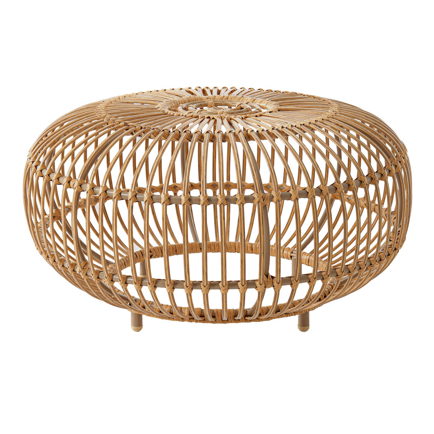 OTTAWA Coffee Table-Bohemian Faux Rattan Weave Accent Table For