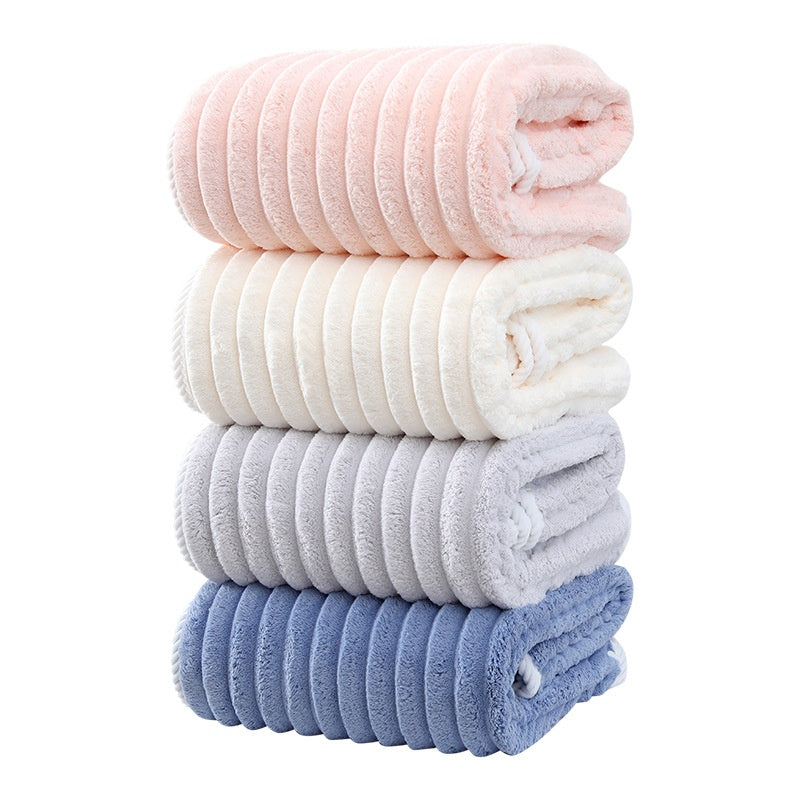 Large Thickened Coral Fleece Bath Towel - Soft, Absorbent & Cozy