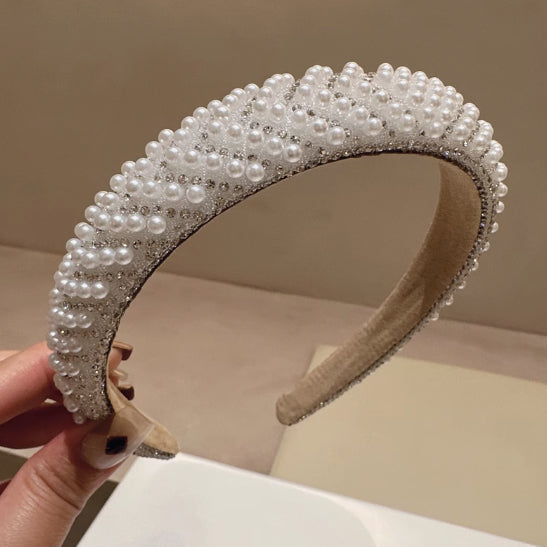 Diamond Headband with Pearl Style - Multiple Finishes