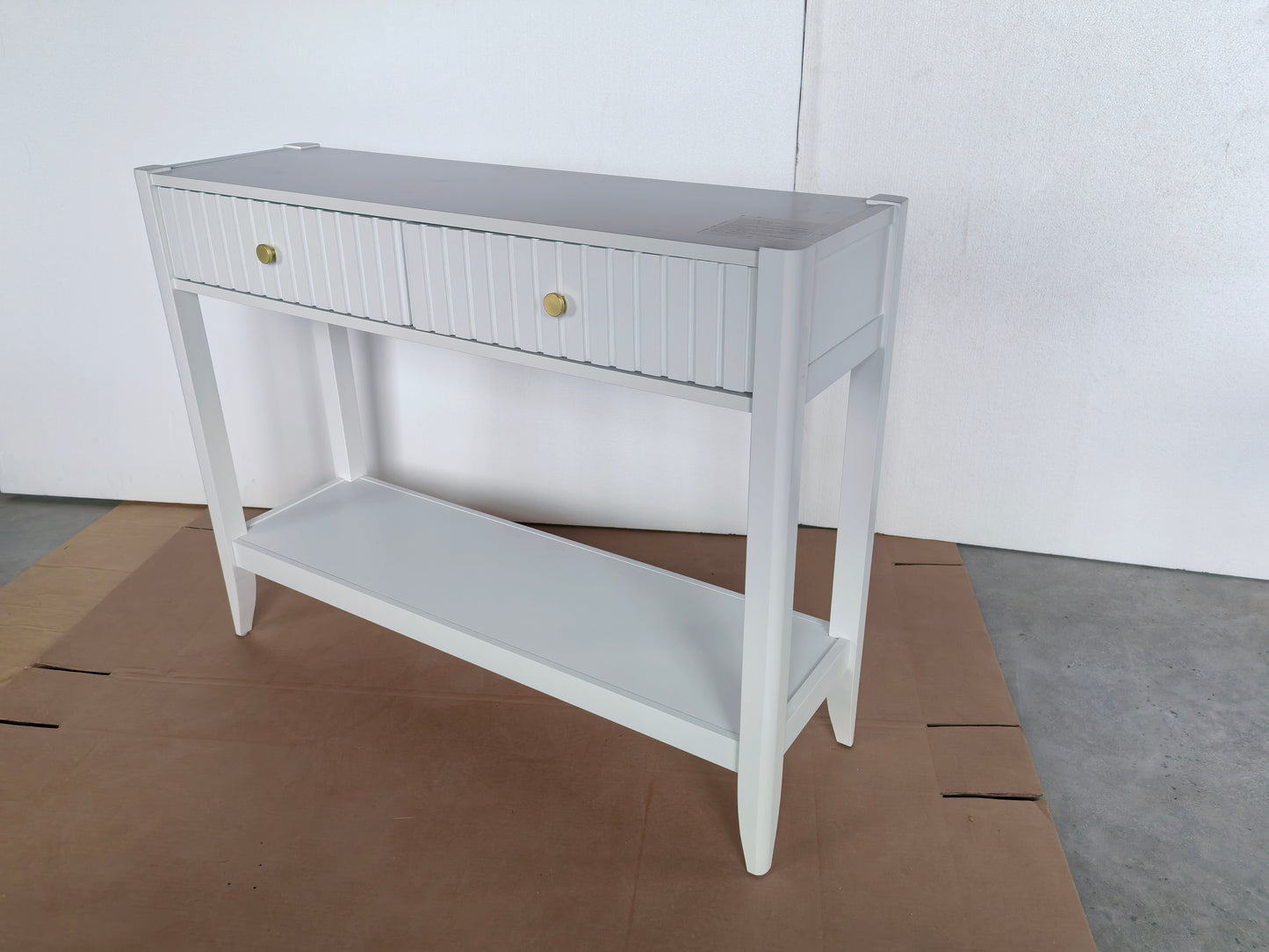 29.5" Tall Console Table with Drawers - White Accent Table