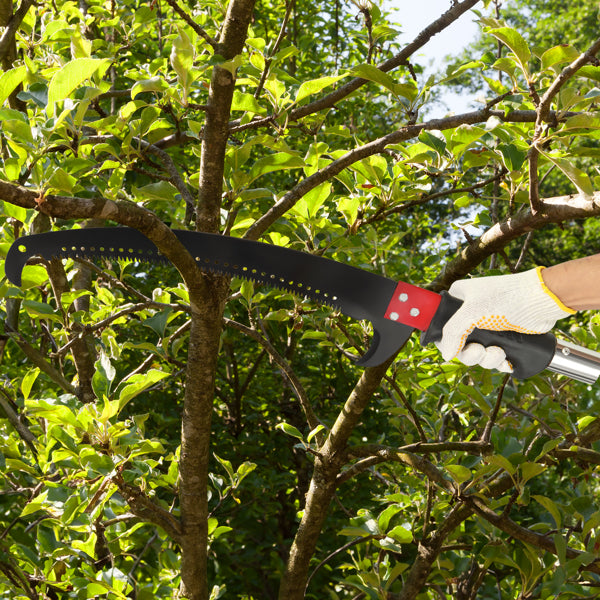 26ft Manual Pole Saw Tree Trimmer Kit with Portable Bag & Spiral Splicing
