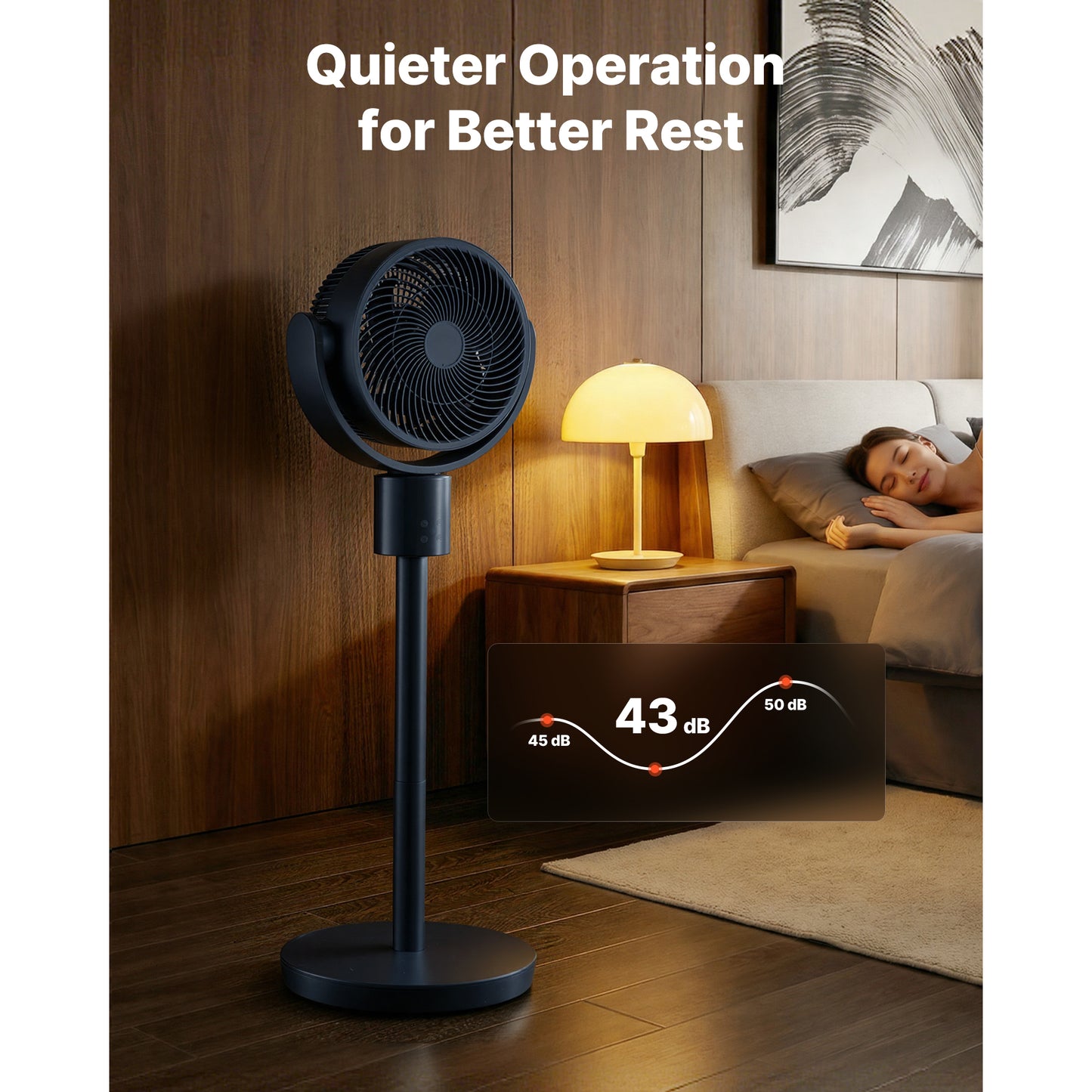 7-Inch Pedestal Fan with Remote, Oscillating Stand Fan, 12 Speeds, Quiet, Blue Gray