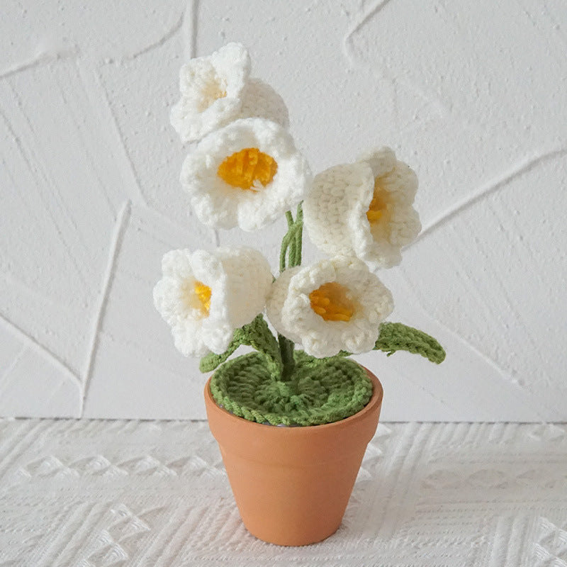 Mini Potted Artificial Flowers - Hand Woven Home Decor, All Colors