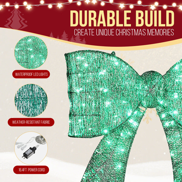 Giant Pre-lit Christmas Bowknot Decoration with 124 LED Lights