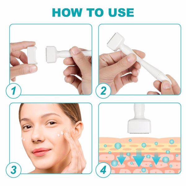 0.25mm Titanium Microneedle Roller for Face - Ergonomic Skin Care Tool