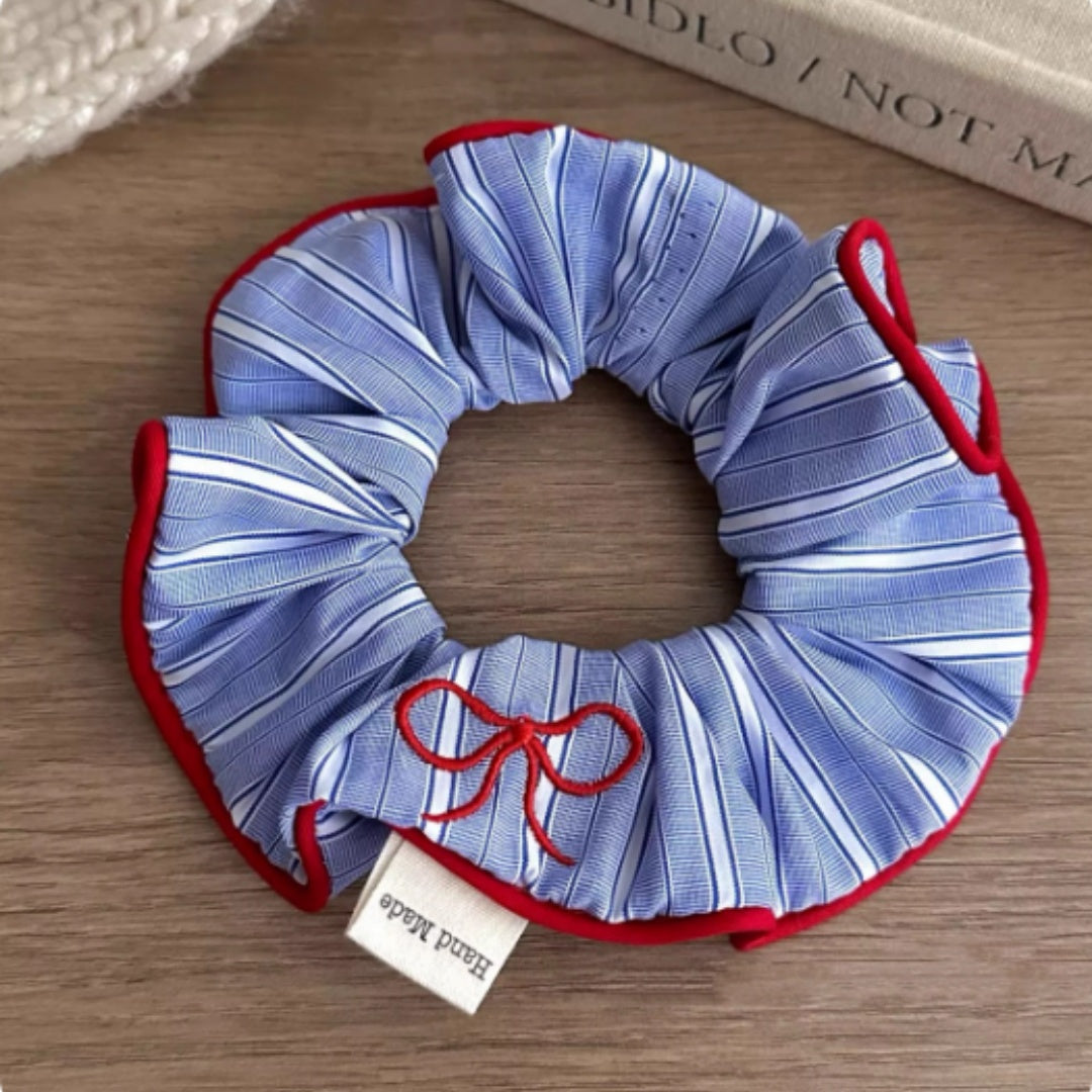 Striped Fabric Hairband Ball Head Accessory
