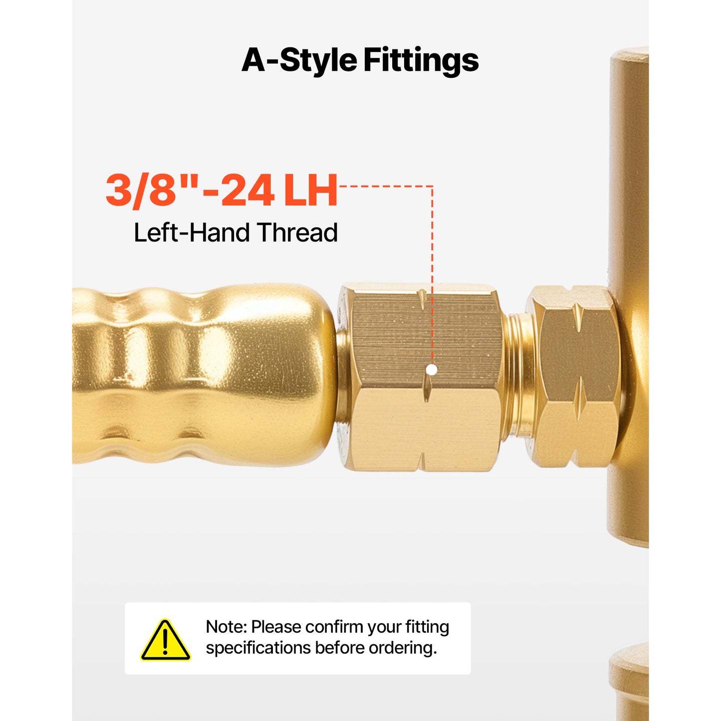 Acetylene Welding Hose 12FT with 3/8-24 LH Fittings - Compatible with Regulators