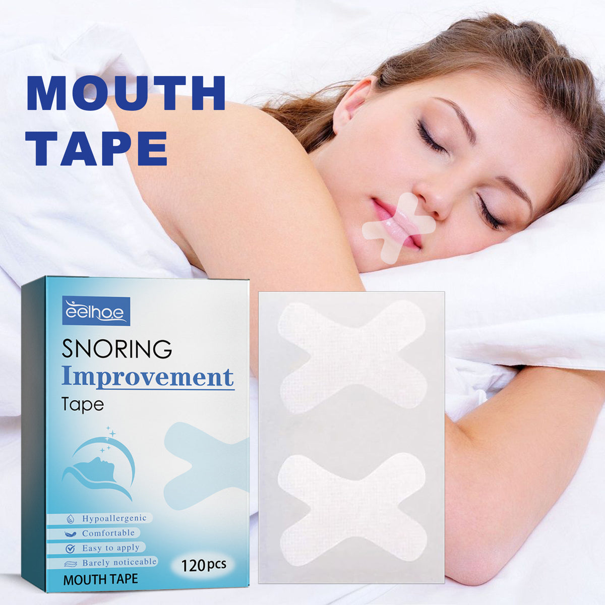 Anti-Snoring Mouth Tape 120pcs Non-woven Fabric Sealing Paste