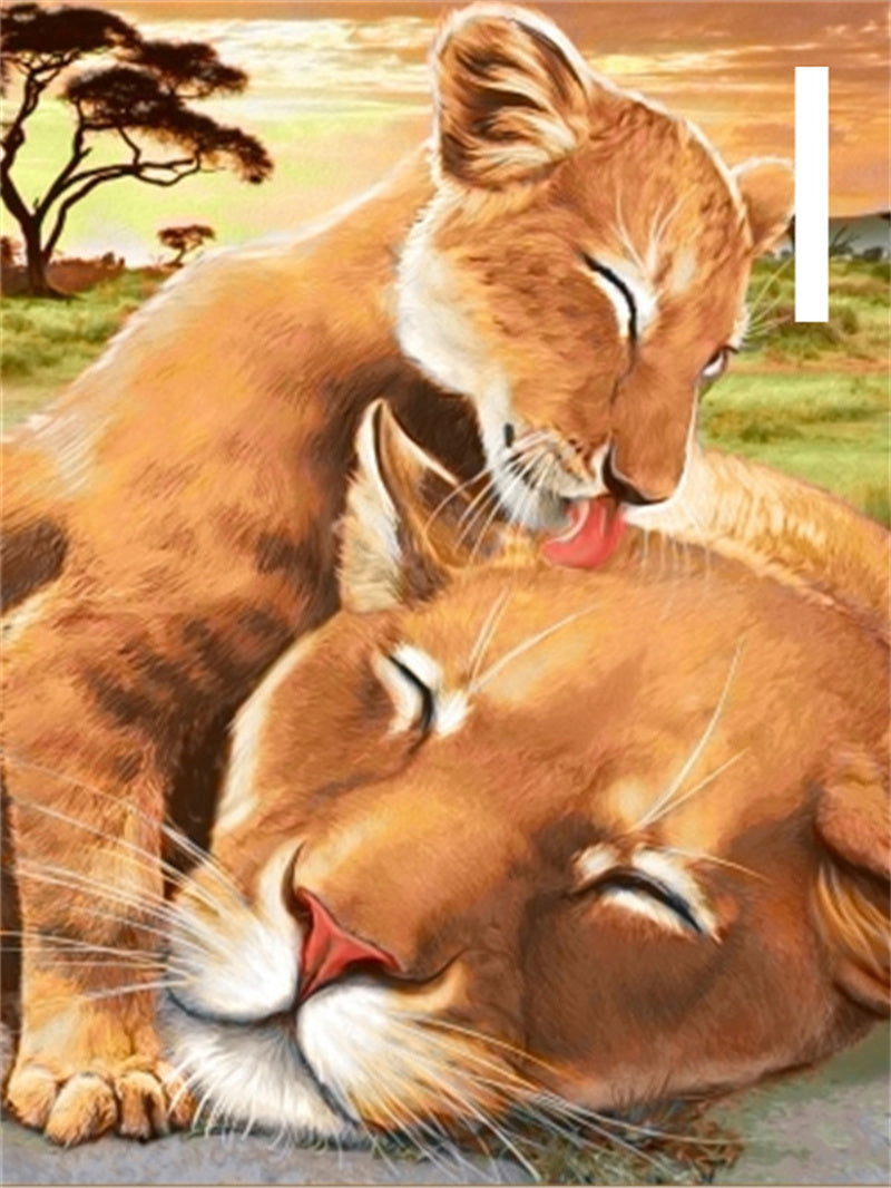 5D Diamond Embroidery Kit Lion Animal Cross Stitch DIY Art Craft Set