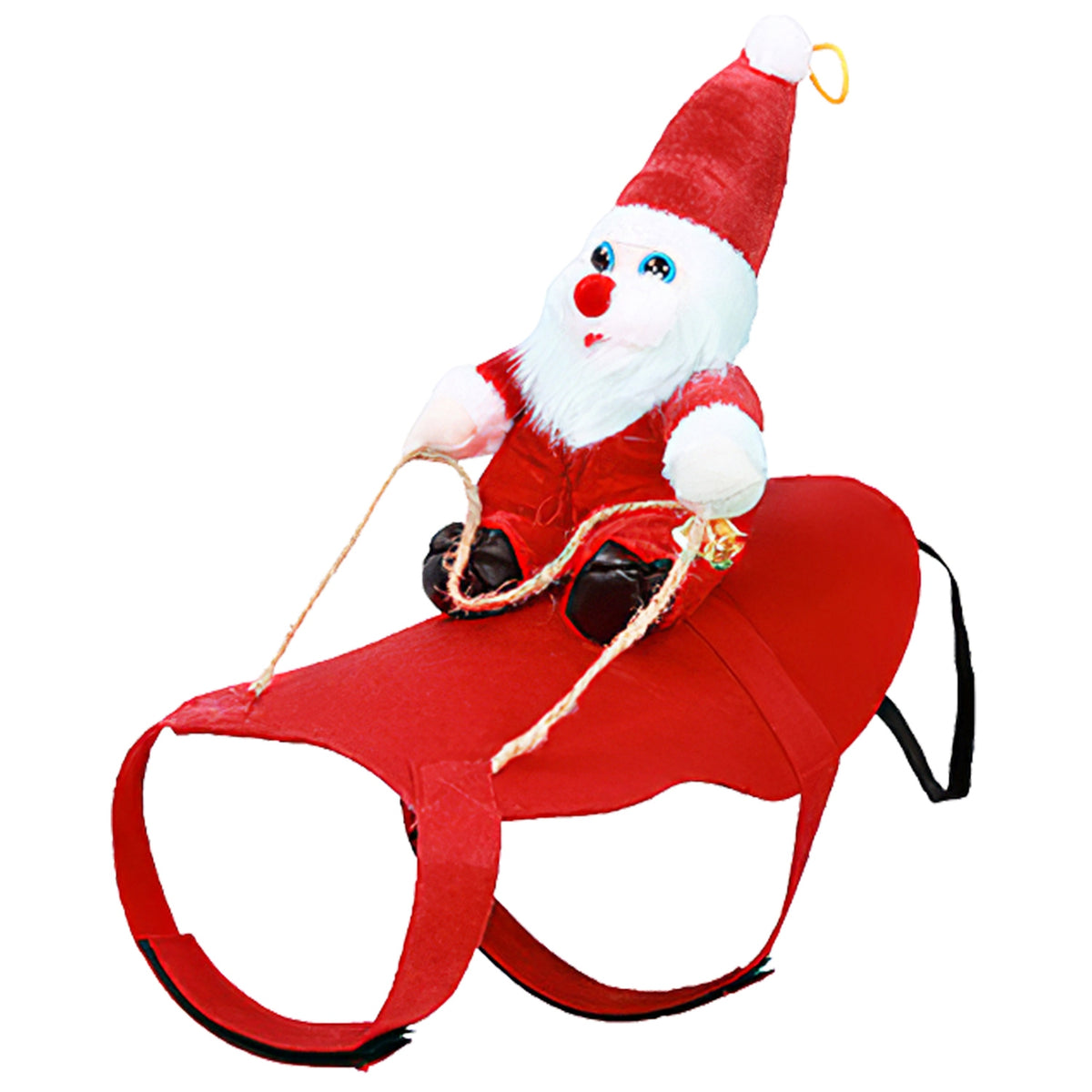 Pet Christmas Costume Red Winter Coat with Bell for Dogs & Cats - Multiple Sizes