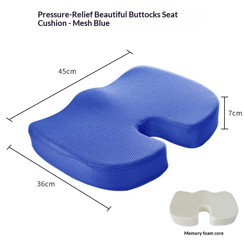 Office Seat Cushion Memory Foam Breathable Mesh & Velvet Options