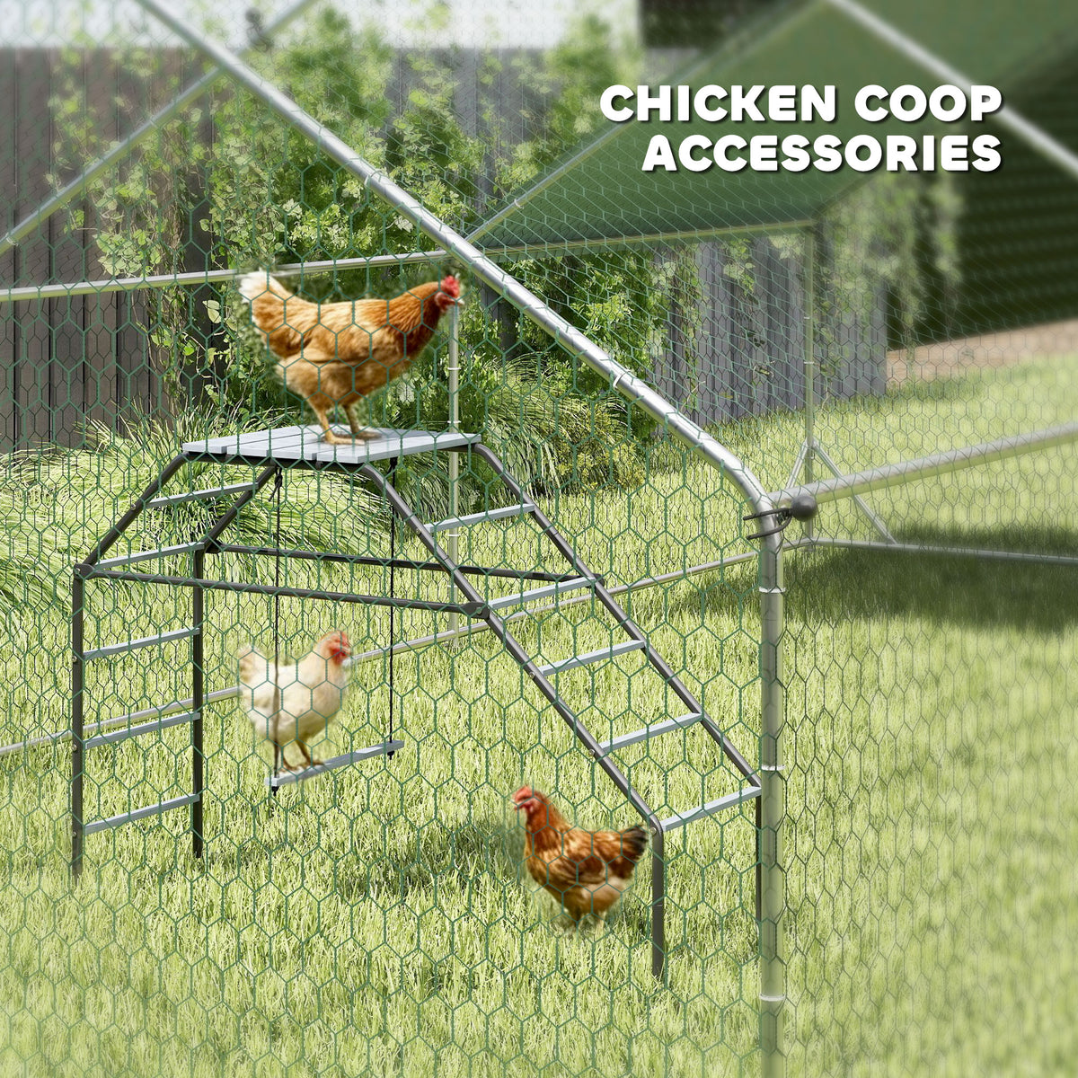 Adjustable Chicken Coop Perch with Swing - 10 Rails for Backyard Farm