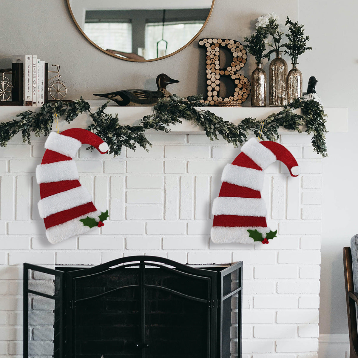 Christmas Hat Hanging Decoration Sponge Paper Nordic Style 25x32cm
