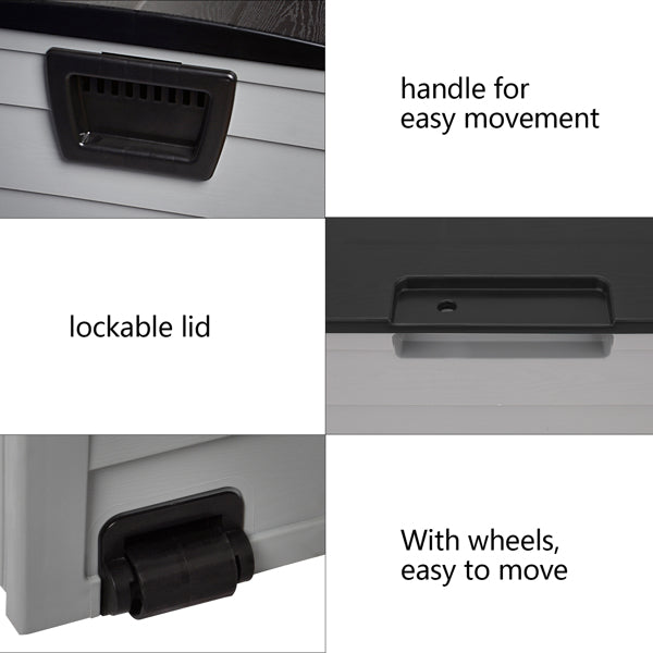 75 Gallon Weatherproof Plastic Patio Storage Box with Lockable Lid