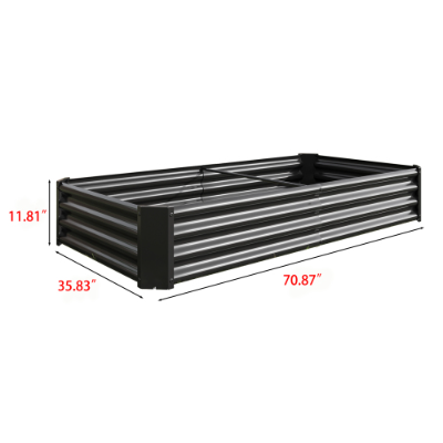Large Metal Raised Garden Bed 6x3x1ft for Plants Vegetables Flowers Outdoor