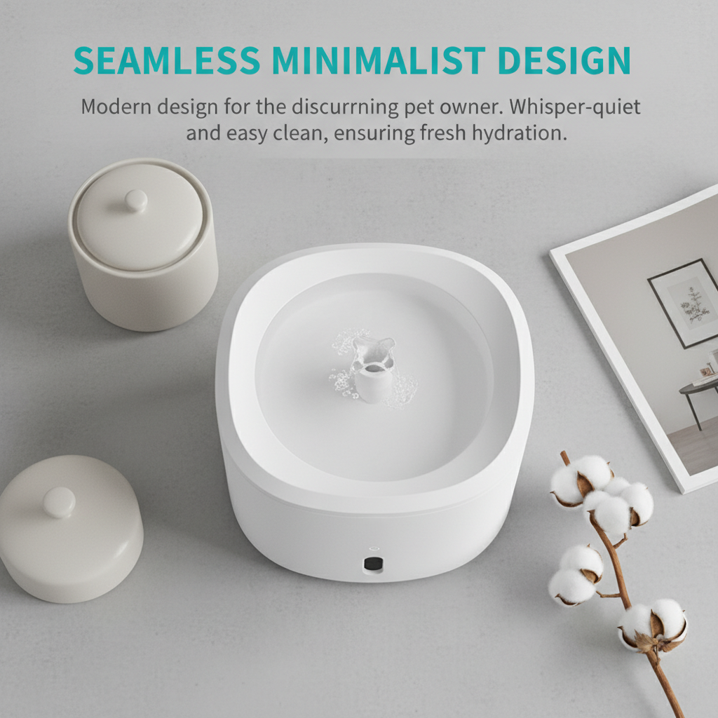 Quiet Pet Water Fountain 3L Circulating Water Dispenser with Motion Sensor