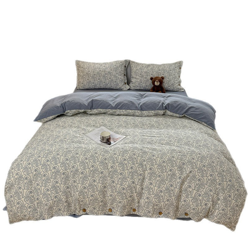 Thickened Cotton-Linen Bedding Set - Multiple Sizes & Styles