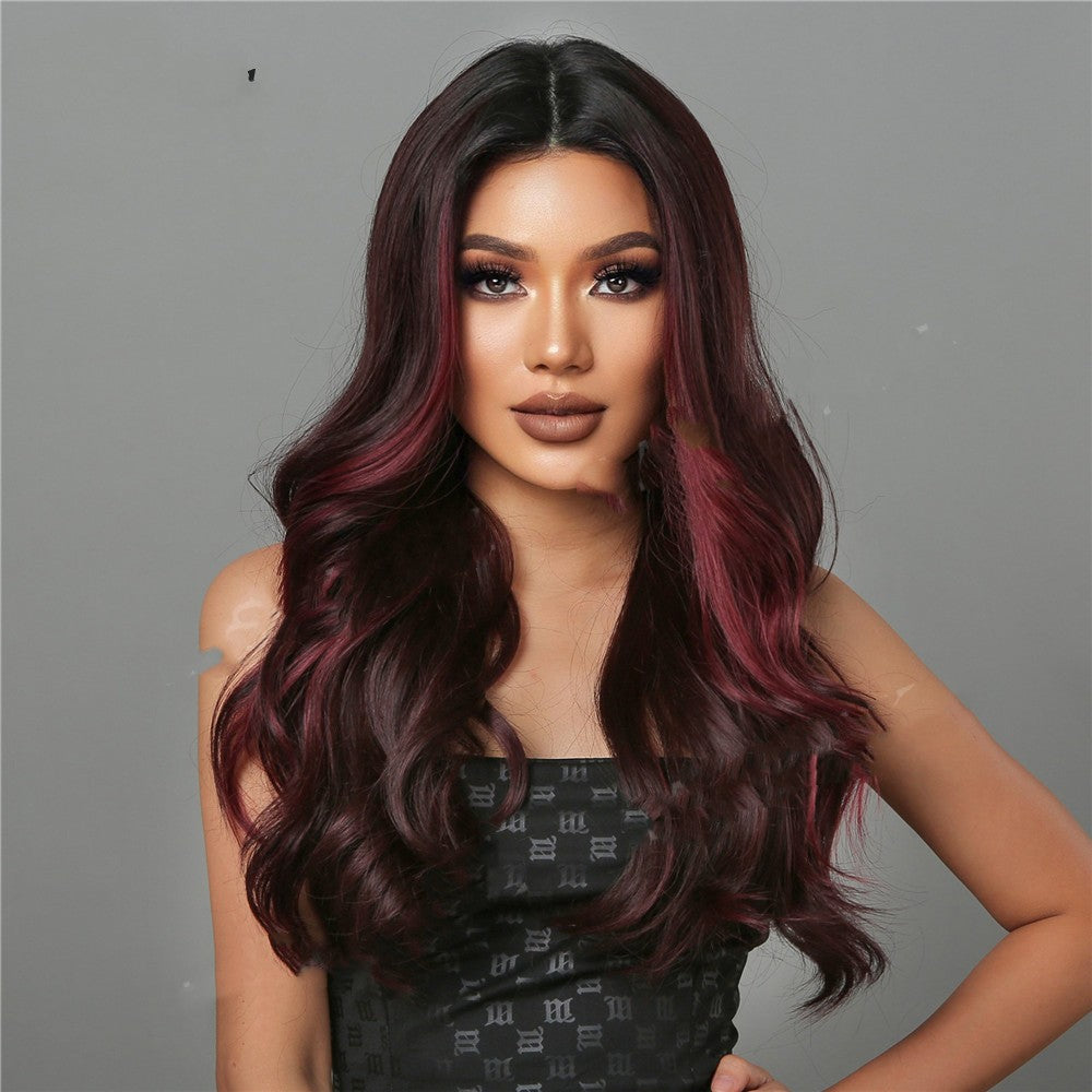 Long Curly Reddish Brown Silk Wig for Cosplay & Fashion