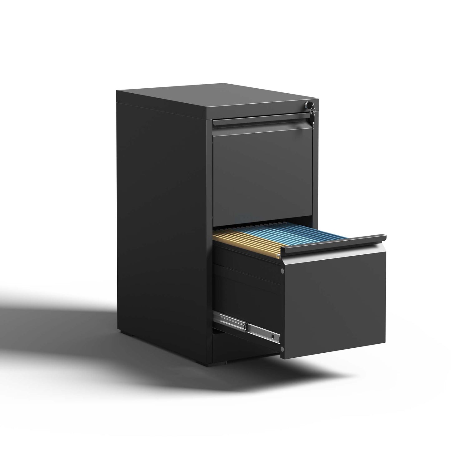 2 Drawer Metal Vertical File Cabinet With Lock Office Home Steel For