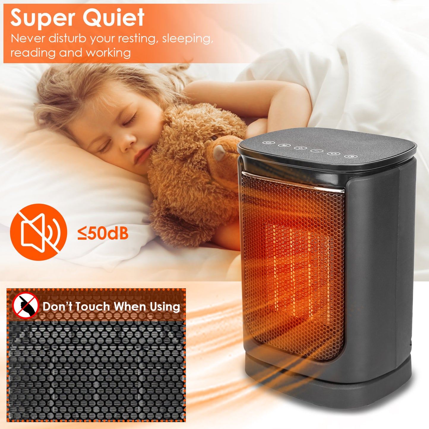 1500W Oscillating Ceramic Space Heater with Remote - Indoor Home & Office Heating